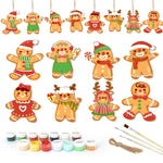 Load image into Gallery viewer, Festive Gingerbread Friends Ornaments Paint by Numbers

