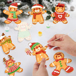 Load image into Gallery viewer, Festive Gingerbread Friends Ornaments Paint by Numbers
