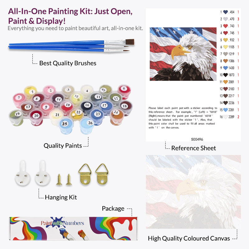 American Eagle Paint by Numbers