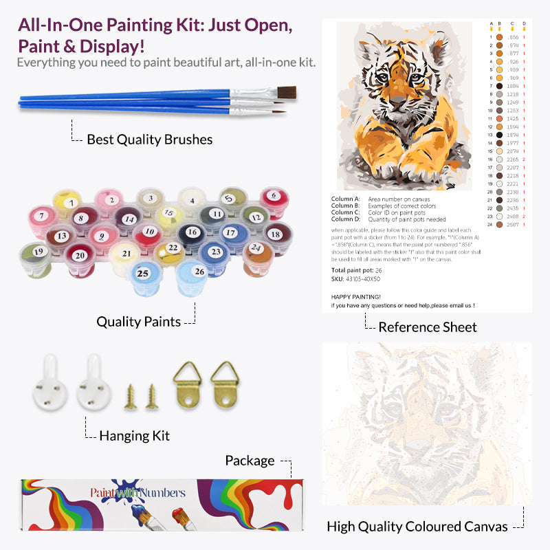 Baby Tiger Paint by Numbers