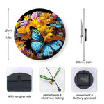 Load image into Gallery viewer, Blue Butterfly Floral Paint by Numbers Clock Kit
