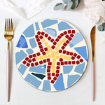 Load image into Gallery viewer, Coastal Sea Life Mosaic 6-Piece Paint by Numbers Placemat
