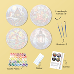 Load image into Gallery viewer, Colorful Winter Moments 4-Piece Paint by Numbers Placemat
