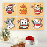 Load image into Gallery viewer, Cute Christmas Cats Mini Paint by Numbers
