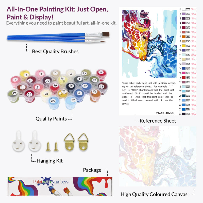 Giraffe Mother's Love Paint by Numbers