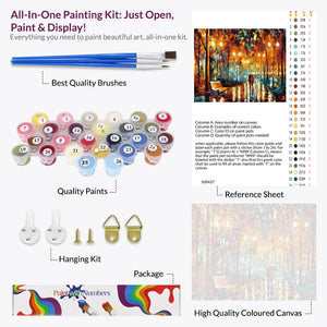 Romance under Umbrella Paint by Numbers