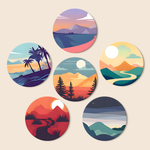 Load image into Gallery viewer, Peaceful Landscape Views 6-Piece Paint by Numbers Placemat
