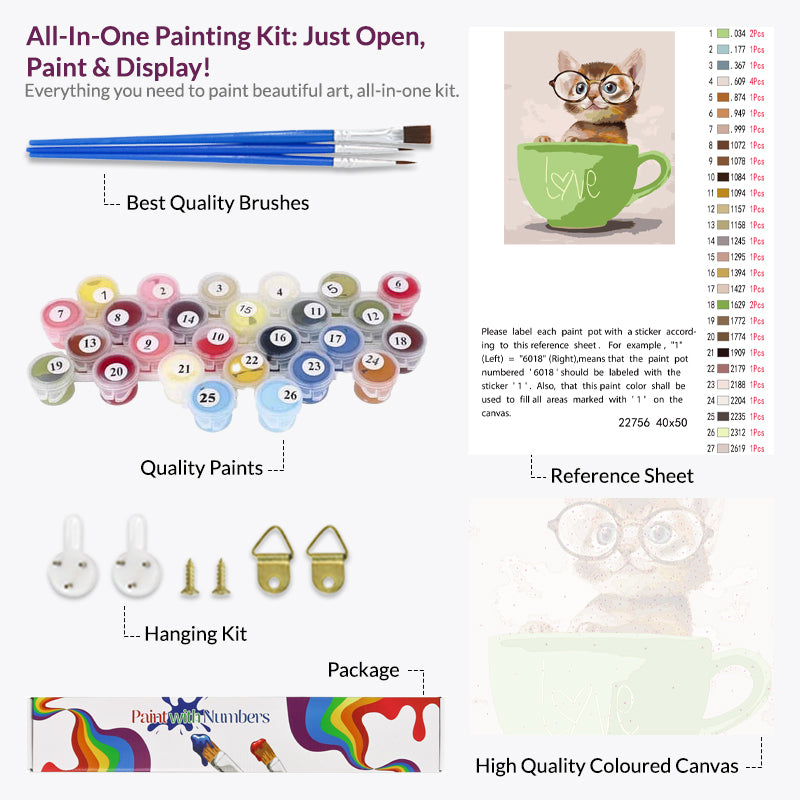 Pop-up Kitty Paint by Numbers