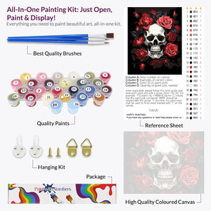 Rose and Skull Paint by Numbers