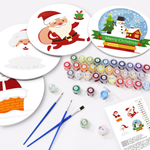 Load image into Gallery viewer, Santa &amp; Snow Globe 4-Pieces Paint by Numbers Placemat
