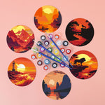 Load image into Gallery viewer, Sunset Landscape Paint by Numbers Coasters
