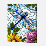 Load image into Gallery viewer, Stained Glass Dragonfly &amp; Blossoms Paint by Numbers
