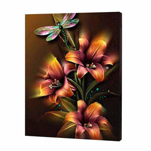 Dragonfly Flower Diamond Painting