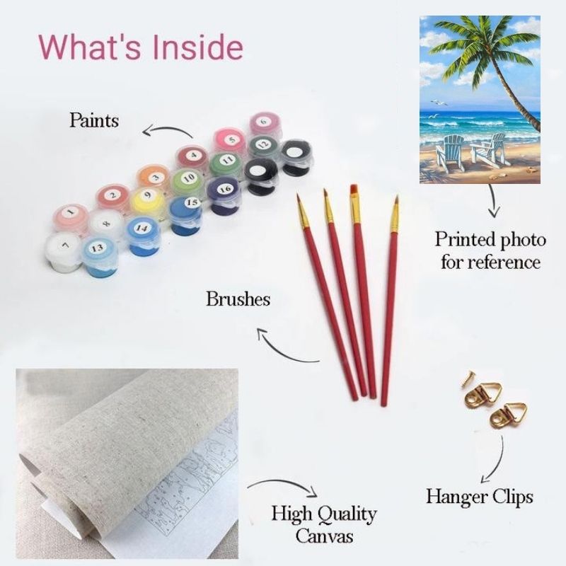 Paradise Beach , Paint By Numbers Kit