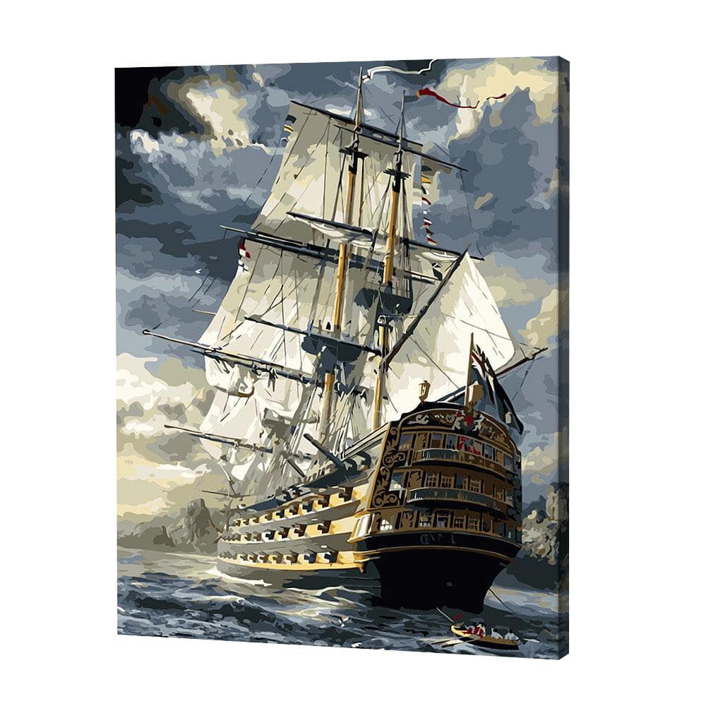 Ship at Stormy Sea , Paint By Numbers