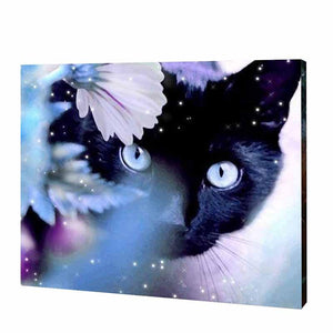 Violet Kitty Diamond Painting